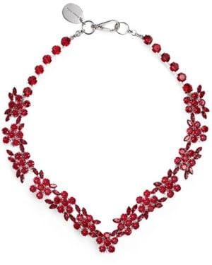 Simone Rocha V-Line Floral Necklace - Red