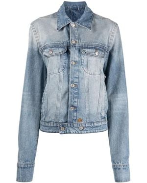 Courreges Strap-Embellished Denim Jacket - Blue