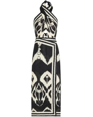 Johanna Ortiz Buen Viento Halterneck Maxi Dress - White