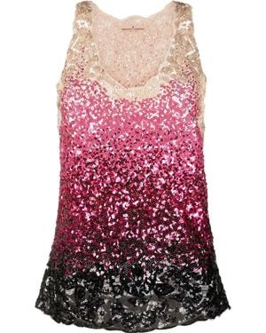 Ermanno Scervino Sequin Embellished Tank Top - Red