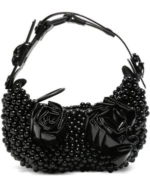 Innerraum Mini-Tasche Mit Blumenapplikation - Schwarz