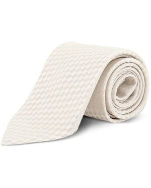 Tom Ford Check-Pattern Silk Tie - Natural