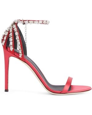 Giuseppe Zanotti Sandali Adele 105Mm Con Cristalli - Rosa