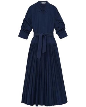 Jonathan Simkhai Arlo Belted Pleated Dress - Blue