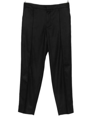 ZEGNA Elasticated-Waistband Pressed-Crease Pants - Black