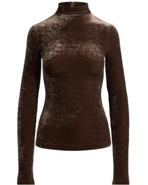 Ralph Lauren Mock-Neck Top - Brown