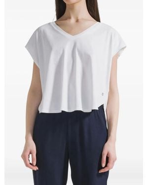 Deha Camiseta con cuello en V - Blanco