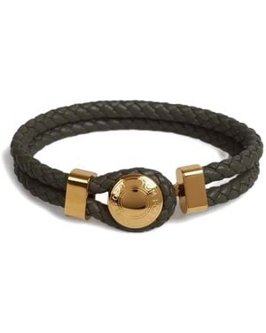 Tom Ford Logo-Engraved Braided Leather Bracelet - Green