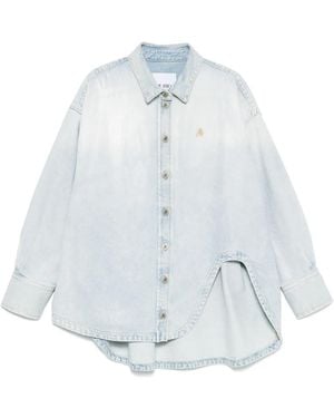 The Attico Glossy Coated Denim Bomber - Blue