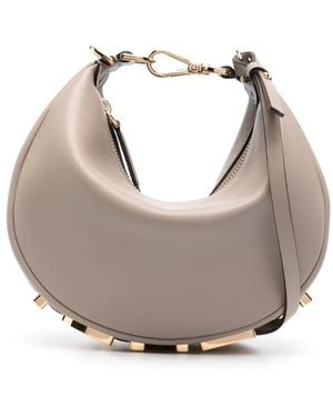 Fendi Logo Lettering Two-Way Bag - Grey