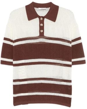 Commas Gestreiftes Poloshirt - Weiß