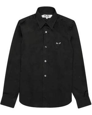 COMME DES GARÇONS PLAY Embroidered-Heart Shirt - Black