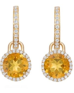 Kiki McDonough 18K Grace Citrine And Diamond Earrings - Metallic