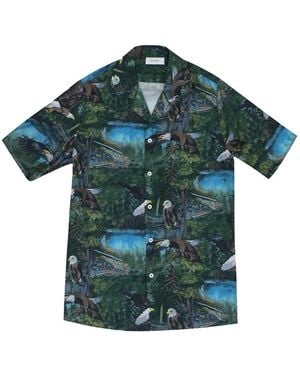 Rhude Logo-Print Button-Up Shirt - Green