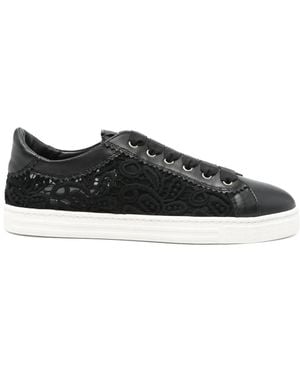 Agl Attilio Giusti Leombruni Embroidered Trainers - Black