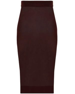 Saint Laurent Gestrickter Bleistiftrock - Lila