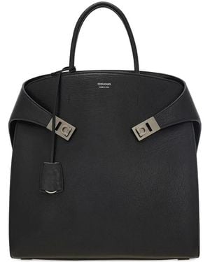 Ferragamo Hug Tote Bag - Black