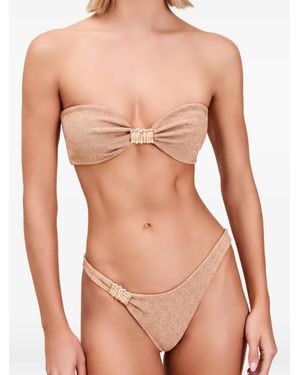 Devon Windsor Helen Embellished Bandeau Bikini Short - Natural