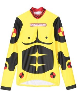 Walter Van Beirendonck Dummy-Print Long-Sleeve Cycling Top - Yellow