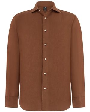 BOGGI Regular Fit Linen Shirt - Brown