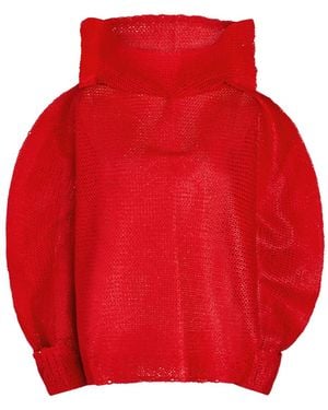 Issey Miyake Panini High-Neck Jumper - Red