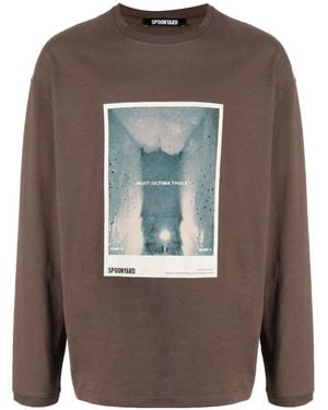 Spoonyard Illustration-Print Cotton T-Shirt - Grey