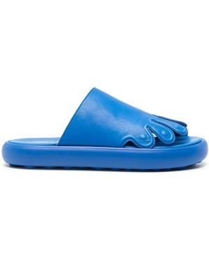 CAMPERLAB Pelotas Flota Toes-Shaped Leather Slides - Blue