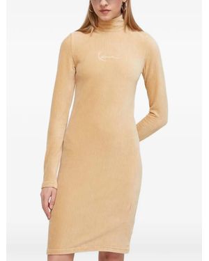 Karlkani Vestido De Canalé Con Logo - Neutro