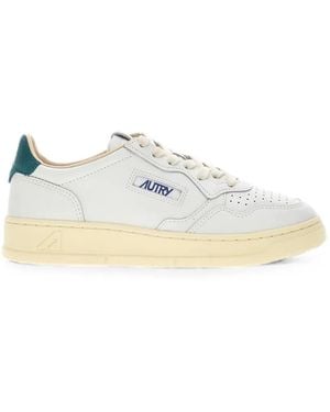 Autry Perforated-Toe Leather Low-Top Trainers - White