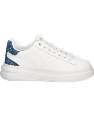 Guess 4G-Monogram Panelled Trainers - White