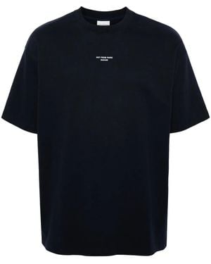 Drole de Monsieur Logo-Print Cotton T-Shirt - Blue