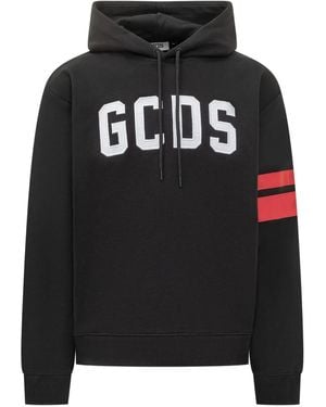 Gcds Stripe-Sleeve Hoodie - Black