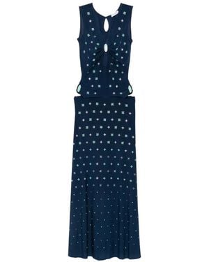 Rabanne Abito Lungo Con Dettaglio Cut-Out - Blu