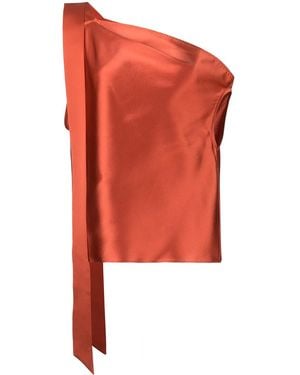 Michelle Mason Silk Off-Shoulder Top - Orange