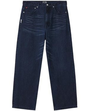 Izzue Whiskered Straight-Leg Jeans - Blue