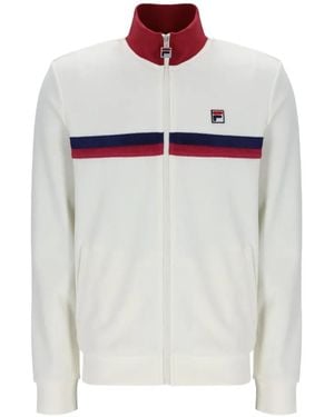 Fila Enrico Track Jacket With Terry Stripes - White