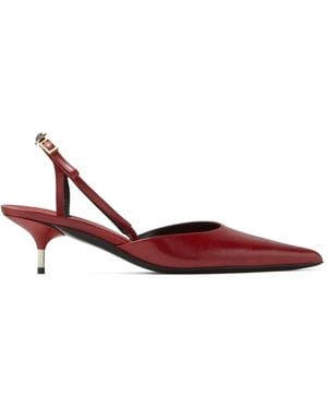 Versace Nyx Leather Slingbacks Pumps - Red