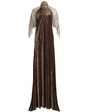 Ralph Lauren Willow Abendkleid Aus Velours - Natur