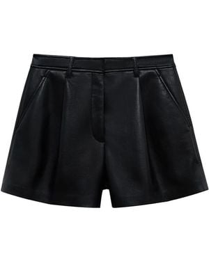 Anine Bing Leather Shorts - Black