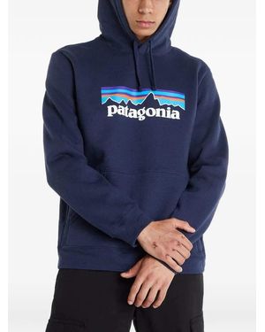 Patagonia Uprisal Logo-Print Hoodie - Blue