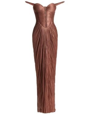 Maria Lucia Hohan Susies Corset-Detail Maxi Dress - Brown
