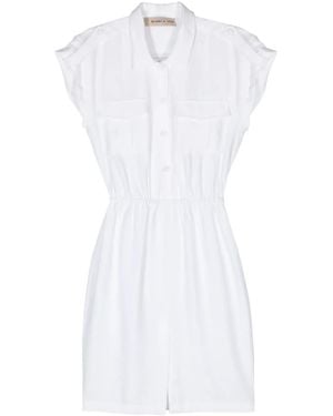 Blanca Vita Afelandra Elasticated-Waist Shirtdress - White