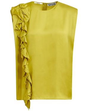 Essentiel Antwerp Ruffled-Trim Sleeveless Blouse - Yellow