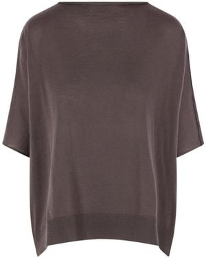 Dusan Jersey Con Cuello Barco - Marrón