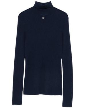 Maje Jersey Con Cuello Vuelto - Azul