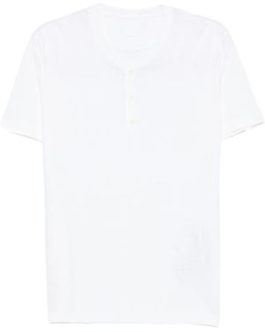 120% Lino Round-Neck Short-Sleeve T-Shirt - White