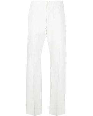 Ferragamo High-Waisted Straight-Leg Trousers - White