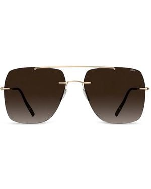 Silhouette Panmure 8750 Rimless Square-Frame Sunglasses - Brown