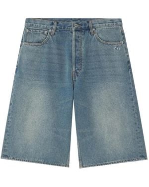 Off-White c/o Virgil Abloh Short En Jean À Imprimé Diagonals - Blue