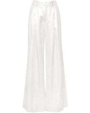 Chloé Wide-Leg Silk Trousers - White